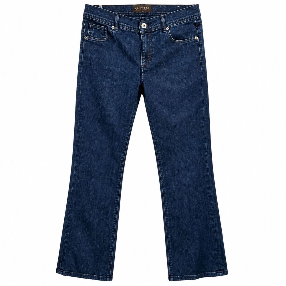 OH POMP Women’s Jeans 32x29 Blue Stretch Straight Leg Mid Rise Dark Wash